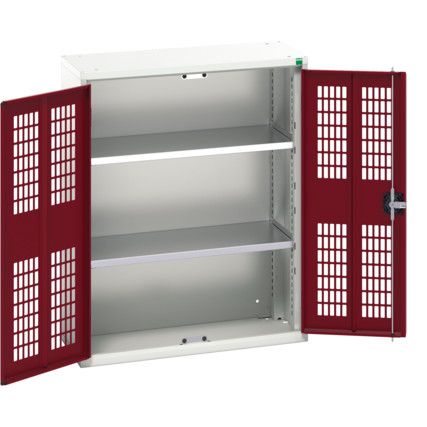 Verso Storage Cabinet, 2 Ventilated Doors, Red, 1000 x 800 x 350mm