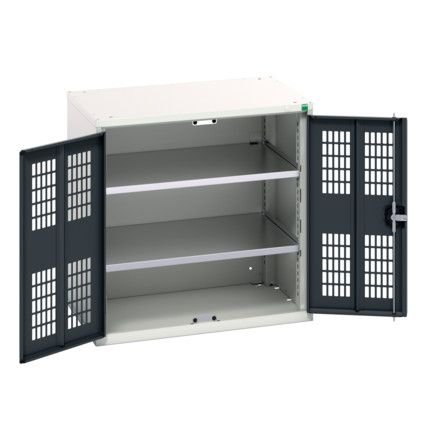 Verso Storage Cabinet, 2 Ventilated Doors, Anthracite Grey, 800 x 800 x 550mm