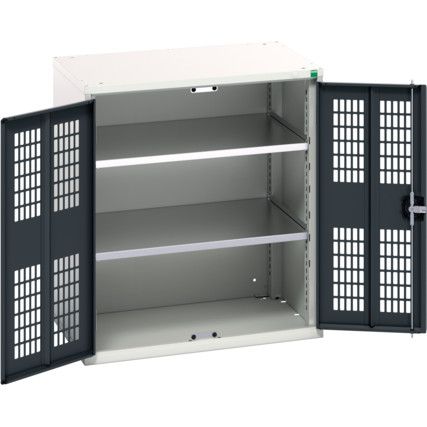 Verso Storage Cabinet, 2 Ventilated Doors, Anthracite Grey, 900 x 800 x 550mm