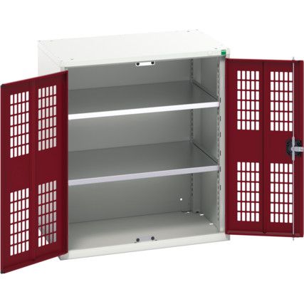 Verso Storage Cabinet, 2 Ventilated Doors, Red, 900 x 800 x 550mm