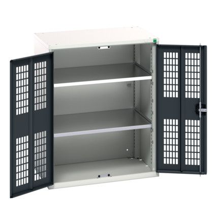 Verso Storage Cabinet, 2 Ventilated Doors, Anthracite Grey, 1000 x 800 x 550mm