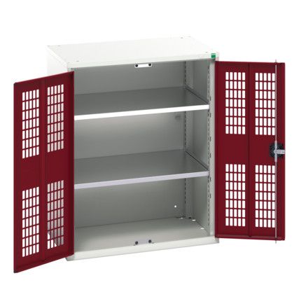 Verso Storage Cabinet, 2 Ventilated Doors, Red, 1000 x 800 x 550mm