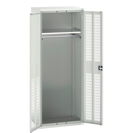 Verso PPE Cupboard, 2 Ventilated Doors, Light Grey, 2000 x 800 x 550mm