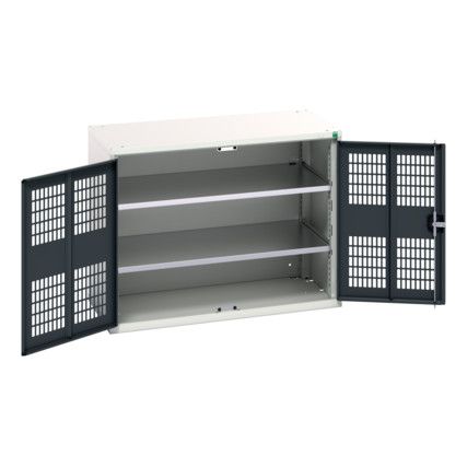 Verso Storage Cabinet, 2 Ventilated Doors, Anthracite Grey, 800 x 1050 x 550mm