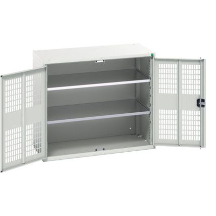 Verso Storage Cabinet, 2 Ventilated Doors, Light Grey, 900 x 1050 x 550mm