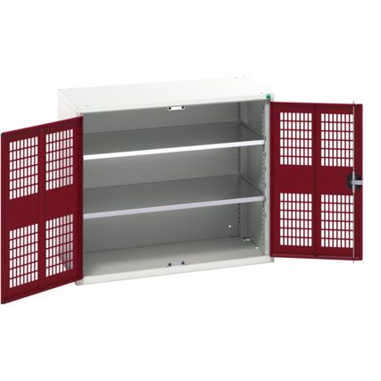 Verso Storage Cabinet, 2 Ventilated Doors, Red, 900 x 1050 x 550mm