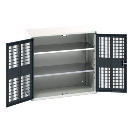 Verso Storage Cabinet, 2 Ventilated Doors, Anthracite Grey, 1000 x 1050 x 550mm