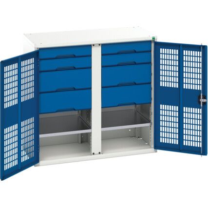 Verso PPE Cupboard, 2 Ventilated Doors, Blue, 1000 x 1050 x 550mm