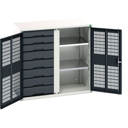 Verso PPE Cupboard, 2 Ventilated Doors, Anthracite Grey, 1000 x 1050 x 550mm