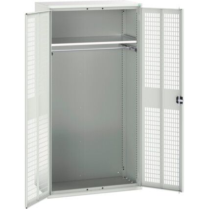 Verso PPE Cupboard, 2 Ventilated Doors, Light Grey, 2000 x 1050 x 550mm