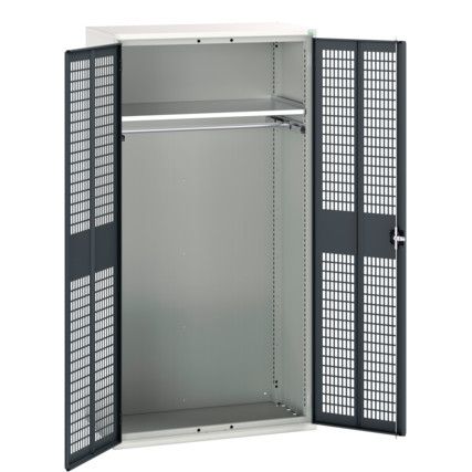 Verso PPE Cupboard, 2 Ventilated Doors, Anthracite Grey, 2000 x 1050 x 550mm