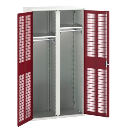 Verso PPE Cupboard, 2 Doors, Red, 2000 x 1050 x 550mm