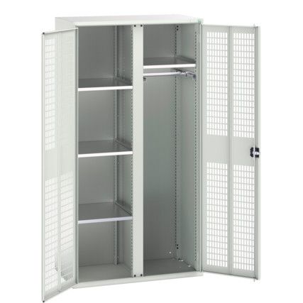 Verso PPE Cupboard, 2 Doors, Light Grey, 2000 x 1050 x 550mm