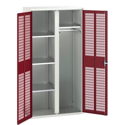 Verso PPE Cupboard, 2 Doors, Red, 2000 x 1050 x 550mm