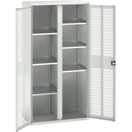 Verso PPE Cupboard, 2 Ventilated Doors, Light Grey, 2000 x 1050 x 550mm