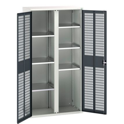 Verso PPE Cupboard, 2 Ventilated Doors, Anthracite Grey, 2000 x 1050 x 550mm