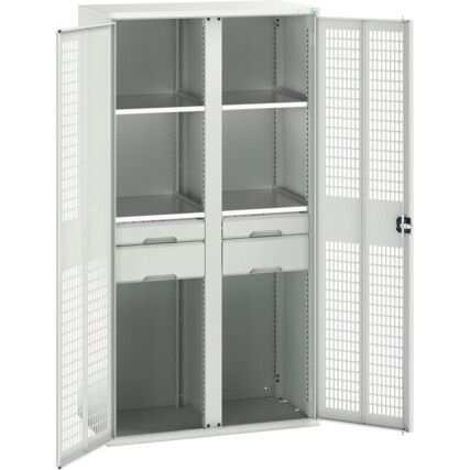 Verso PPE Cupboard, 2 Doors, Light Grey, 2000 x 1050 x 550mm