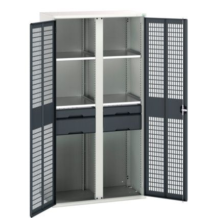 Verso PPE Cupboard, 2 Doors, Anthracite Grey, 2000 x 1050 x 550mm