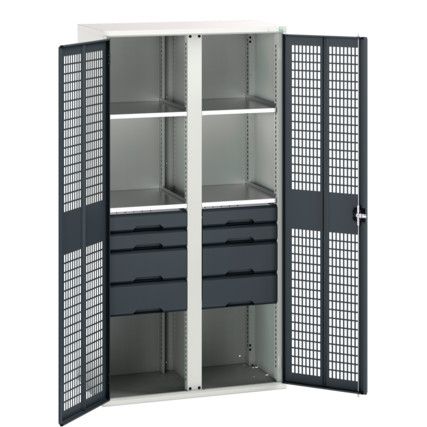 Verso PPE Cupboard, 2 Doors, Anthracite Grey, 2000 x 1050 x 550mm