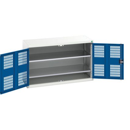 Verso Storage Cabinet, 2 Ventilated Doors, Blue, 800 x 1300 x 550mm