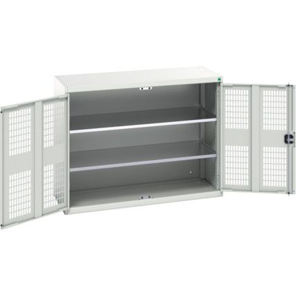 Verso Storage Cabinet, 2 Ventilated Doors, Light Grey, 1000 x 1300 x 550mm