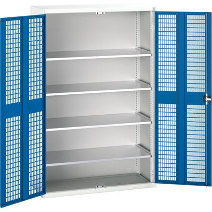 Verso Storage Cabinet, 2 Ventilated Doors, Blue, 2000 x 1300 x 550mm