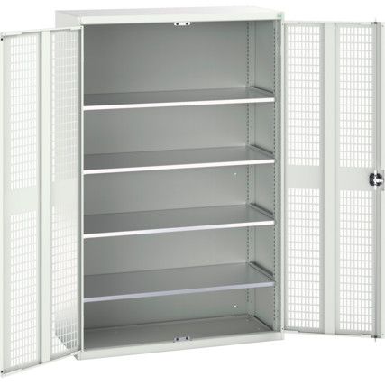 Verso Storage Cabinet, 2 Ventilated Doors, Light Grey, 2000 x 1300 x 550mm