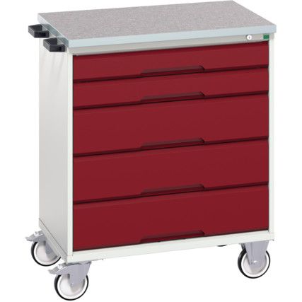 VERSO MOBILE 5 DRAWER CABINET 800x550x980 W/ LINO WORKTOP