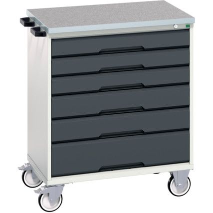 VERSO MOBILE 6 DRAWER CABINET 800x600x980 W/ LINO WORKTOP