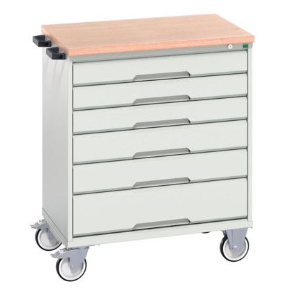 VERSO MOBILE 6 DRAWER CABINET 800x600x980 W/ MPX WORKTOP L-GREY