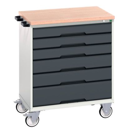 VERSO MOBILE 6 DRAWER CABINET 800x600x980 W/ MPX WORKTOP