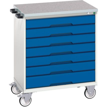 VERSO MOBILE 7 DRAWER CABINET 800x550x980 W/ LINO WORKTOP