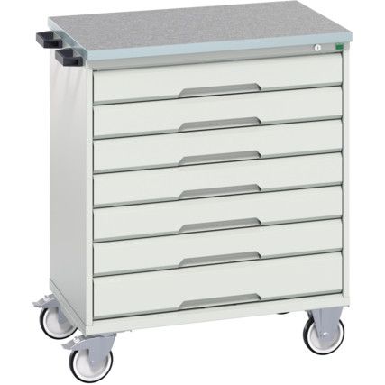 VERSO MOBILE 7 DRAWER CABINET 800x600x980 W/ LINO WORKTOP L-GREY