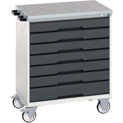 VERSO MOBILE 7 DRAWER CABINET 800x600x980 W/ LINO WORKTOP