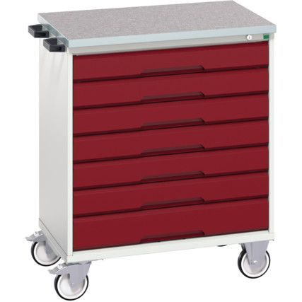 VERSO MOBILE 7 DRAWER CABINET 800x600x980 W/ LINO WORKTOP