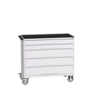 Verso Mobile Storage Cabinet, 5 Drawers, Light Grey, 965 x 1050 x 550mm