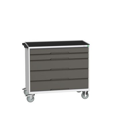 Verso Mobile Storage Cabinet, 5 Drawers, Anthracite Grey/Light Grey, 965 x 1050 x 550mm