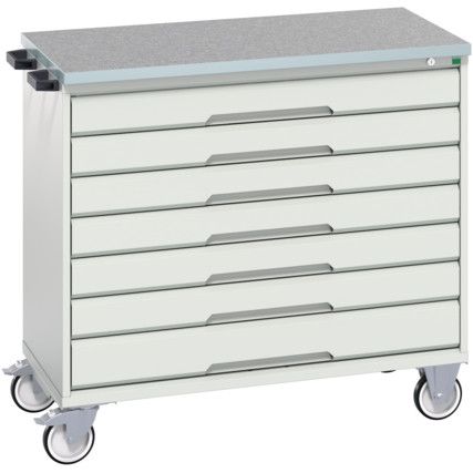 VERSO MOBILE 7 DRAWER CABINET 1050x600x980 W/ LINO WORKTOP L-GREY