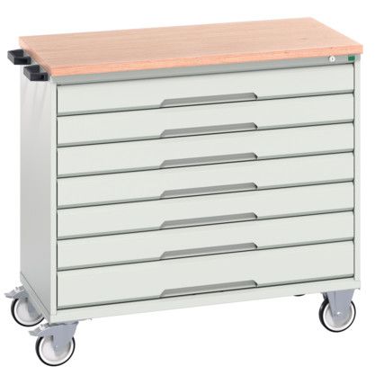 VERSO MOBILE 7 DRAWER CABINET 1050x600x980 W/ MPX WORKTOP L-GREY