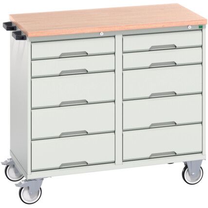 VERSO MAINTENANCE TROLLEY 1050x600x980 W/ 10 DRAWERS MPX WORKTOP