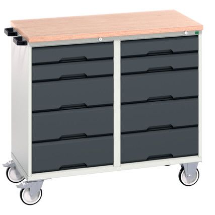 VERSO MAINTENANCE TROLLEY 1050x600x980 W/ 10 DRAWERS MPX WORKTOP