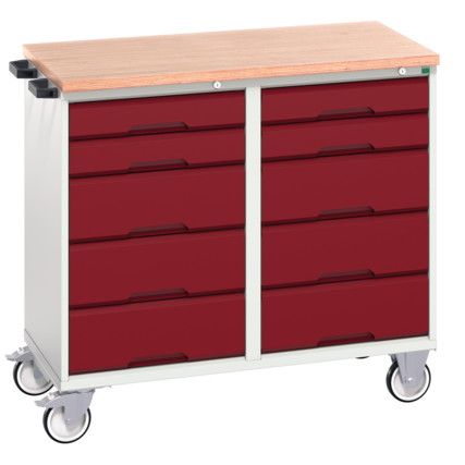 VERSO MAINTENANCE TROLLEY 1050x600x980 W/ 10 DRAWERS MPX WORKTOP