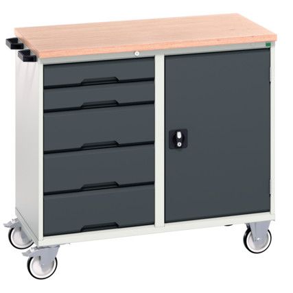 Verso Mobile Maintenance Trolley 700mm Cupboard 5 Drawers MPX  Worktop