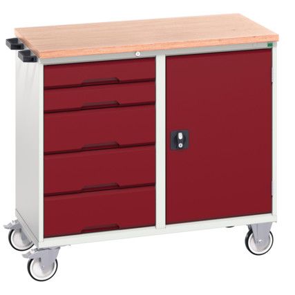 Verso Mobile Maintenance Trolley 700mm Cupboard 5 Drawers MPX  Worktop