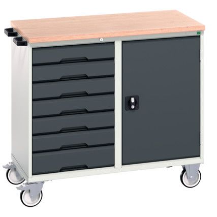 Verso Maintenance Trolley with 7 Drawers 1 Cupboard MPX  Top