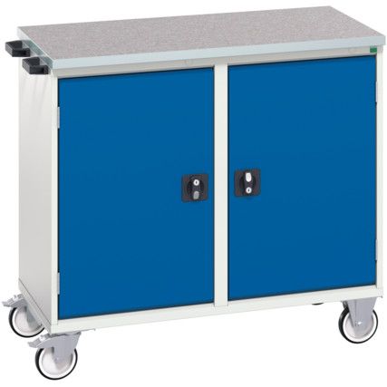 Verso Maintenance Trolley With 2 Cupboards - Lino Worktop