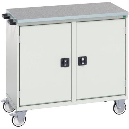 Verso Maintenance Trolley With 2 Cupboards - Lino Worktop