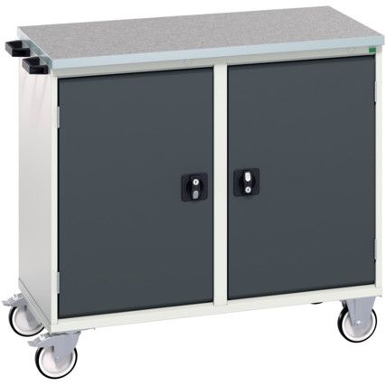 Verso Maintenance Trolley With 2 Cupboards - Lino Worktop