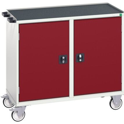 Verso Maintenance Trolley 1050 x 550 x 980 with 1 x Cupboard Top Tray Mat