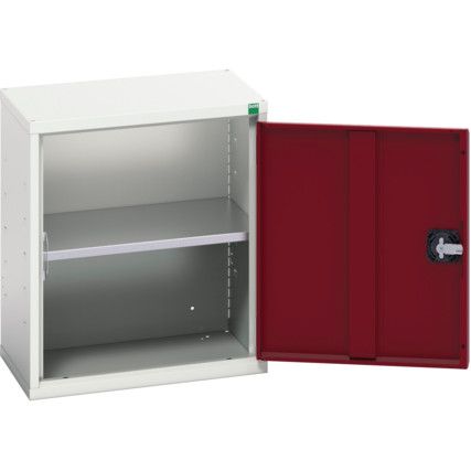 Verso Wall Cabinet, Single Door,Grey/Red, 600 x 525 x 350mm